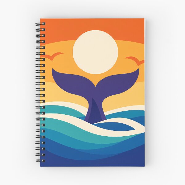 Item preview, Whale Tail Sunset Over Curved Ocean Waves designed and sold by InkSmithery.