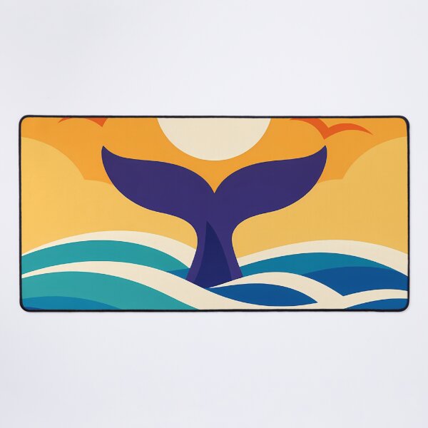 Item preview, Whale Tail Sunset Over Curved Ocean Waves designed and sold by InkSmithery.