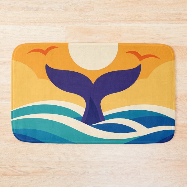 Item preview, Whale Tail Sunset Over Curved Ocean Waves designed and sold by InkSmithery.
