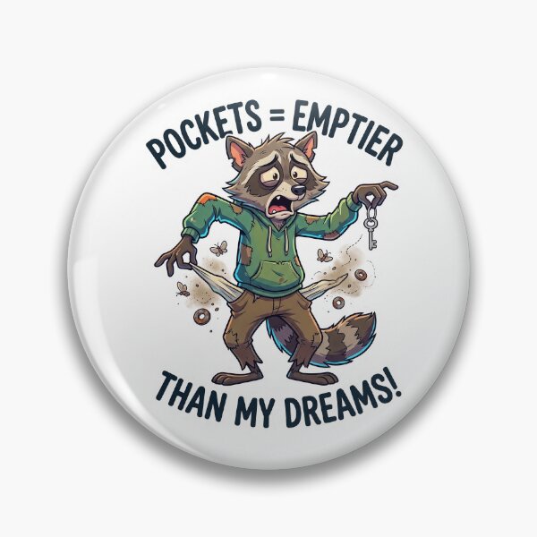 Item preview, Pockets Emptier Than My Dreams Broke Raccoon Sticker designed and sold by CrystalMineArts.