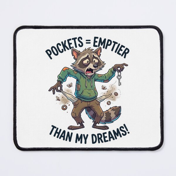 Item preview, Pockets Emptier Than My Dreams Broke Raccoon Sticker designed and sold by CrystalMineArts.