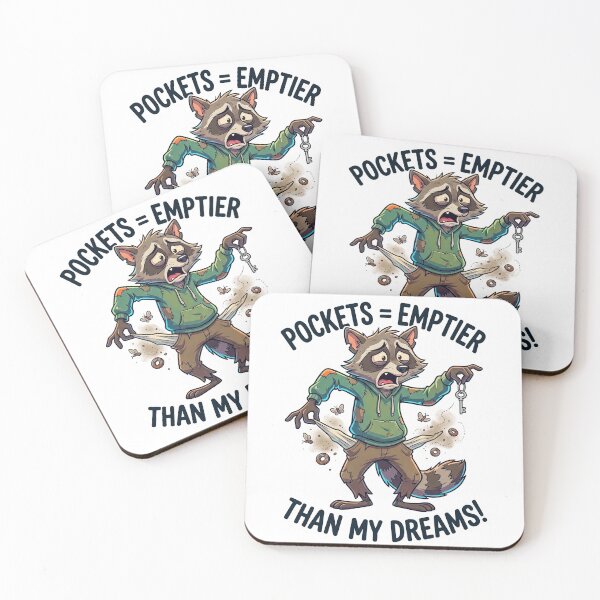 Item preview, Pockets Emptier Than My Dreams Broke Raccoon Sticker designed and sold by CrystalMineArts.