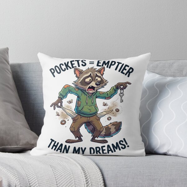 Item preview, Pockets Emptier Than My Dreams Broke Raccoon Sticker designed and sold by CrystalMineArts.