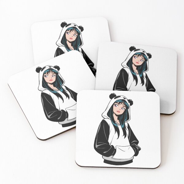 Item preview, Calm Panda Hoodie Anime Girl Minimal Mood designed and sold by MainColle.