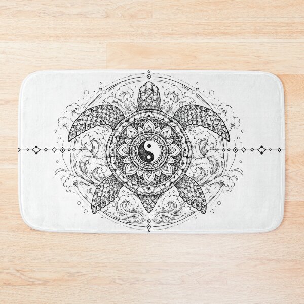 Item preview, Yin Yang Turtle Mandala Line Art designed and sold by suryabumblee.