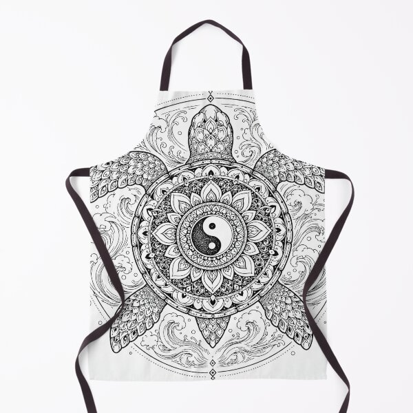 Item preview, Yin Yang Turtle Mandala Line Art designed and sold by suryabumblee.