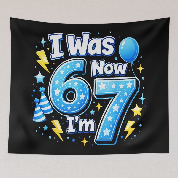 Item preview, I Was 6 Now I'm 7 Seventh Birthday Age Seven Celebration designed and sold by SanTiOmal.