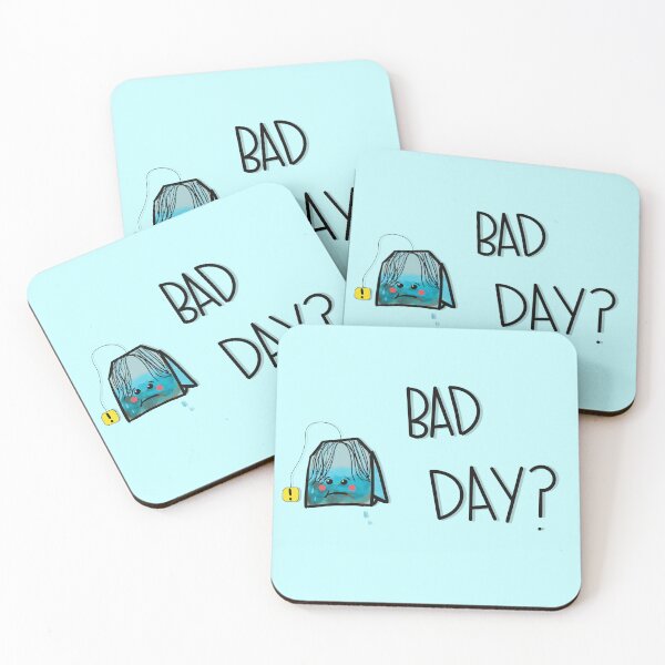 Item preview, Bad Day? – Sad Tea Bag Kawaii Illustration designed and sold by SoftBiteArt.