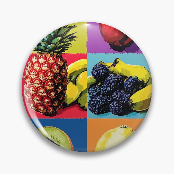 Item preview, Colorful Fruit Grid Pop Art, Vivid Warhol Inspired Pattern Print designed and sold by daila70.