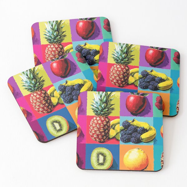 Item preview, Colorful Fruit Grid Pop Art, Vivid Warhol Inspired Pattern Print designed and sold by daila70.
