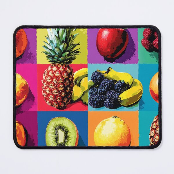 Item preview, Colorful Fruit Grid Pop Art, Vivid Warhol Inspired Pattern Print designed and sold by daila70.