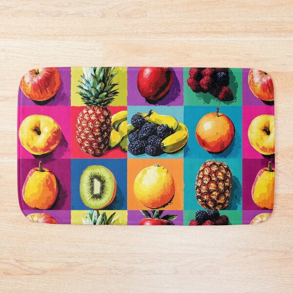Item preview, Colorful Fruit Grid Pop Art, Vivid Warhol Inspired Pattern Print designed and sold by daila70.