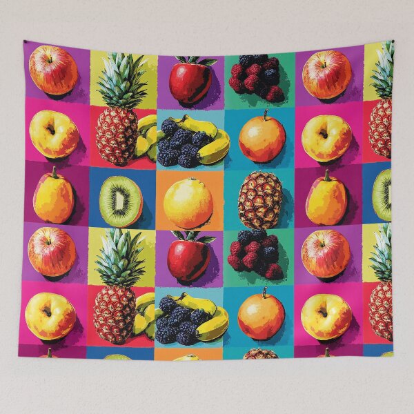 Item preview, Colorful Fruit Grid Pop Art, Vivid Warhol Inspired Pattern Print designed and sold by daila70.