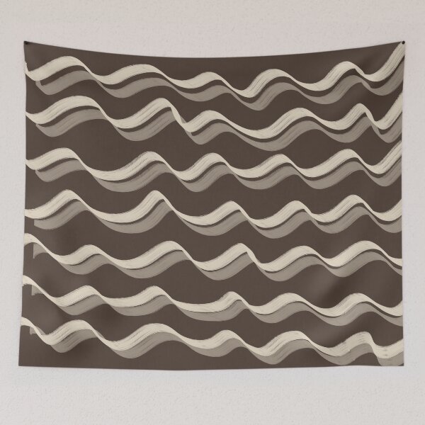 Item preview, Retro Wavy Lines Pattern – Neutral Brown Abstract Design designed and sold by Barelythere2324.