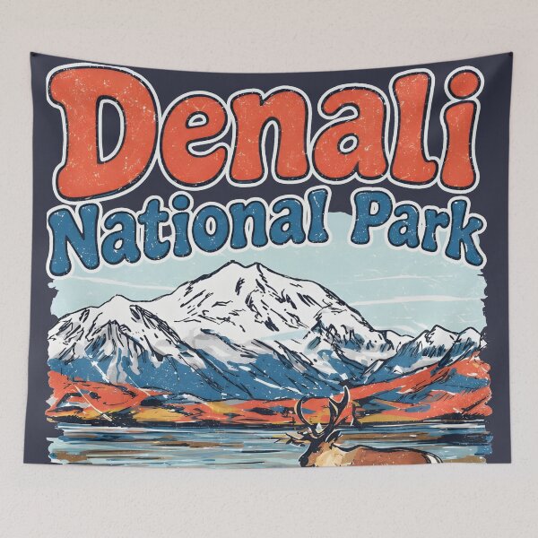 Item preview, Denali National Park Colorful Landscape Cute Bison designed and sold by HowToCanadian.
