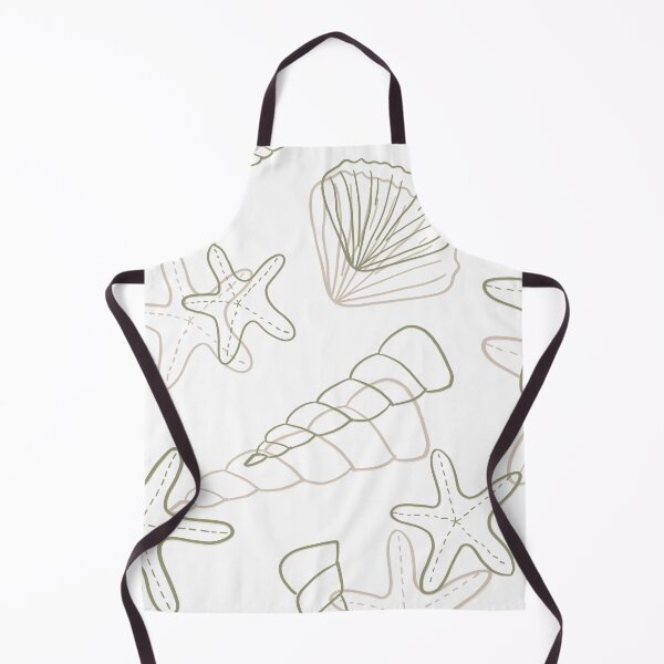 Item preview, Minimal Ocean Line Art Pattern – Seashells & Starfish on Black designed and sold by Barelythere2324.