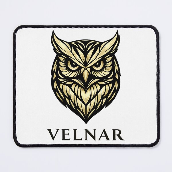 Item preview, VELNAR Golden Owl Luxury Graphic Tee designed and sold by Ikkipass Enterprises.