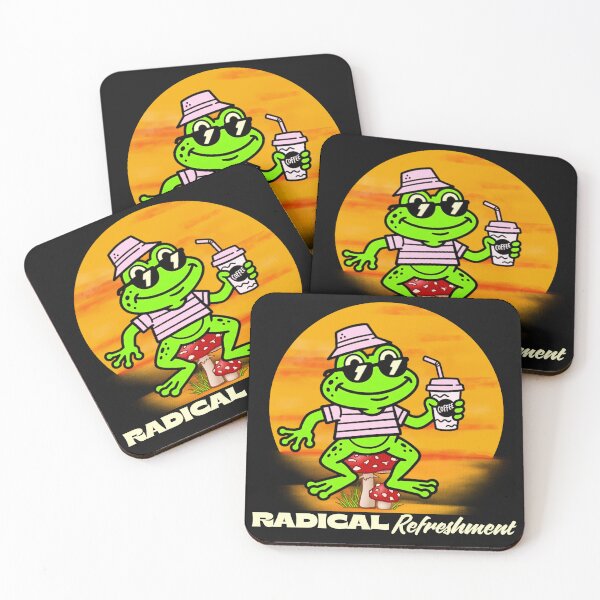 Item preview, Radical Refreshment: Retro Coffee Frog on Mushroom designed and sold by 2msons.