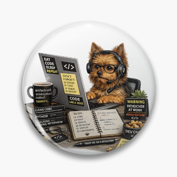 Item preview, Australian Terrier Coding Dog – Realistic Programmer Puppy designed and sold by YamiSociety.