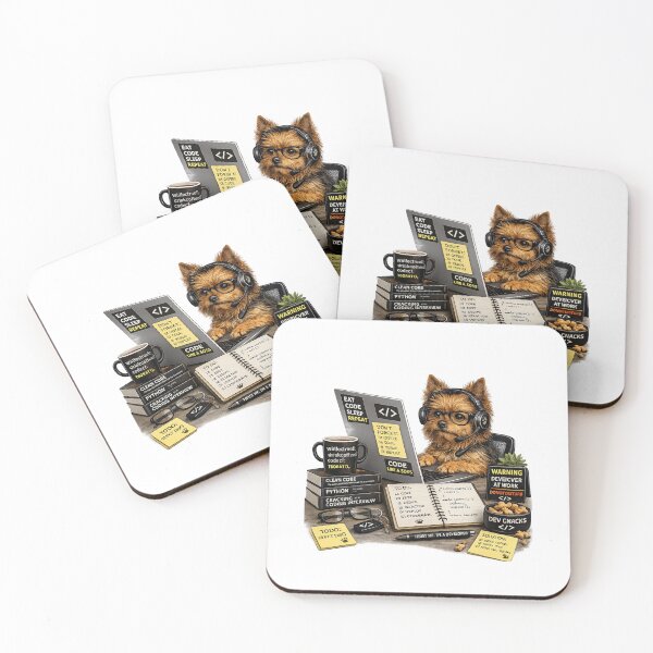 Item preview, Australian Terrier Coding Dog – Realistic Programmer Puppy designed and sold by YamiSociety.