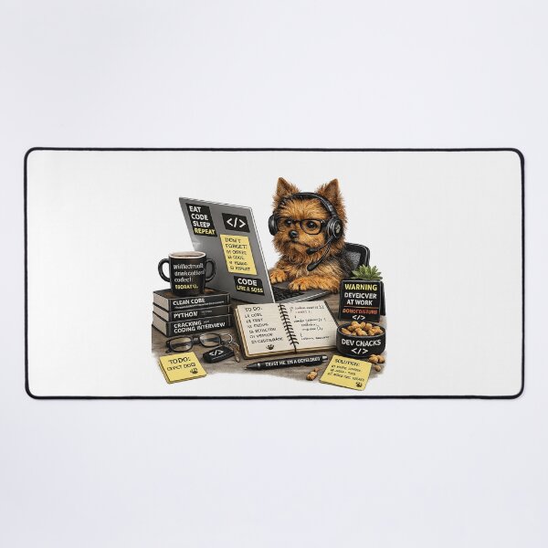 Item preview, Australian Terrier Coding Dog – Realistic Programmer Puppy designed and sold by YamiSociety.