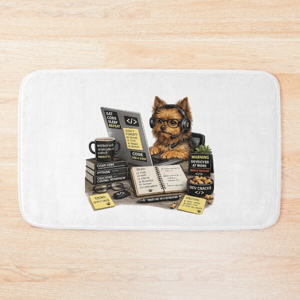 Item preview, Australian Terrier Coding Dog – Realistic Programmer Puppy designed and sold by YamiSociety.
