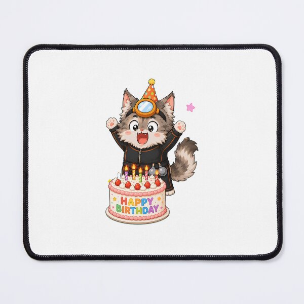 Item preview, KOREA HAENAM - Cute Chibi Maine Coon Cat Happy Birthday Sticker designed and sold by KOREA-HAENAM.