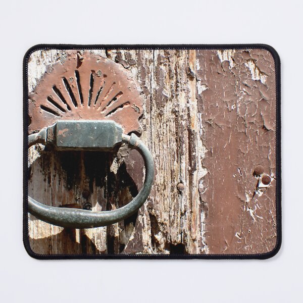Item preview, Vintage Door Knocker on Weathered Wooden Door designed and sold by onubi.