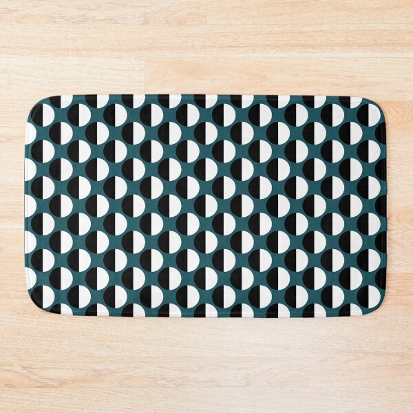 Item preview, Teal black and white geometric seamless repeating pattern designed and sold by SeamlessDsign.