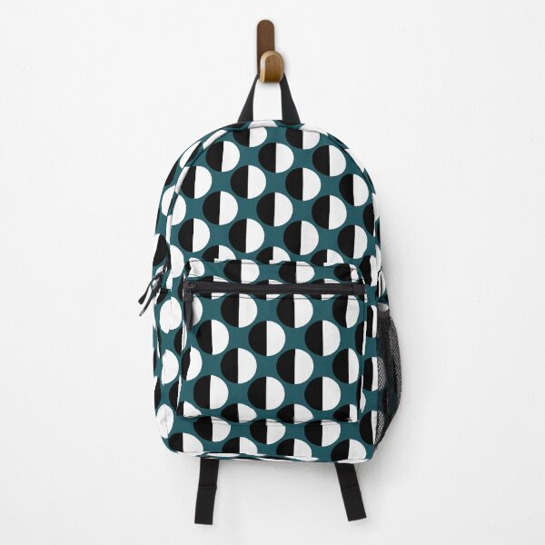Item preview, Teal black and white geometric seamless repeating pattern designed and sold by SeamlessDsign.