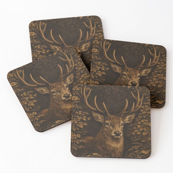 Item preview, Vintage Stag Portrait - Dark Academia Forest Deer Art designed and sold by myforestfog.