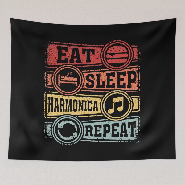 Item preview, Eat Sleep harmonica Repeat designed and sold by GabbyKash.