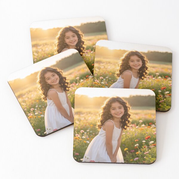 Item preview, Little Girl in Wildflower Field at Sunset designed and sold by AwakenFah.
