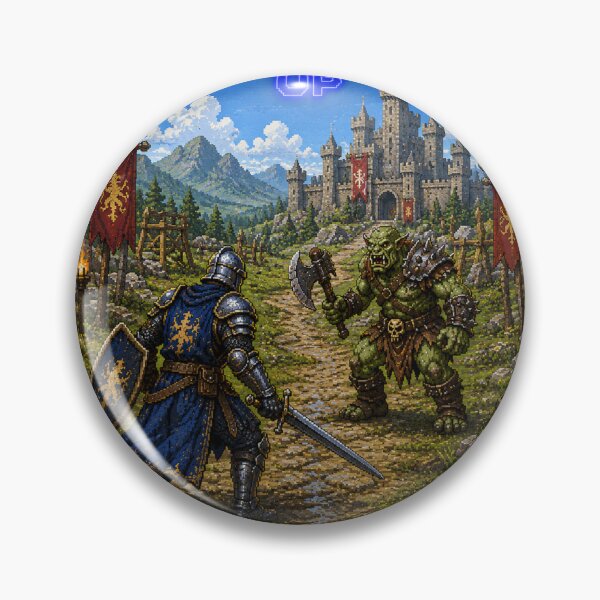Item preview, Level Up Knight vs Orc Retro Gaming T-Shirt | Pixel Art Fantasy Gamer Design designed and sold by LevelUp!.