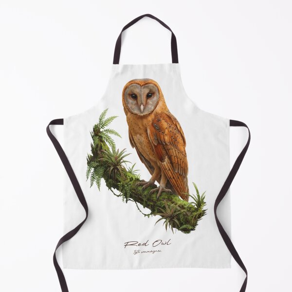 Item preview, Red Owl on Mossy Branch designed and sold by Takeda-art.