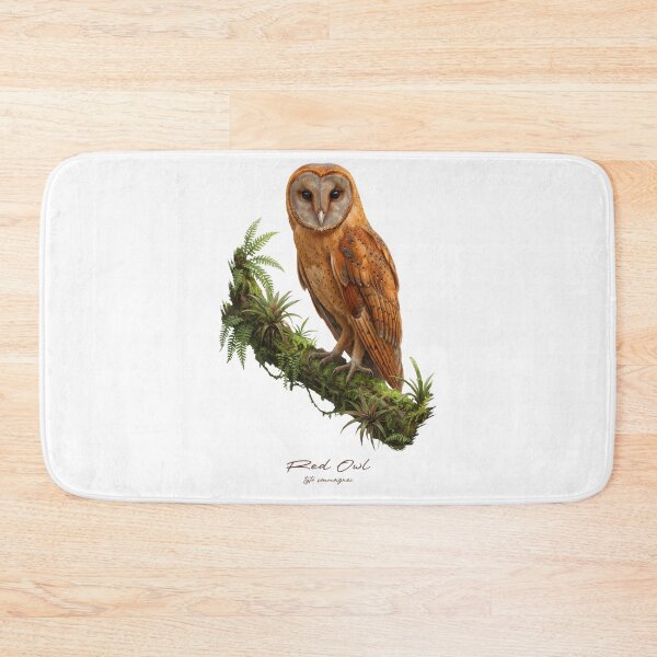 Item preview, Red Owl on Mossy Branch designed and sold by Takeda-art.