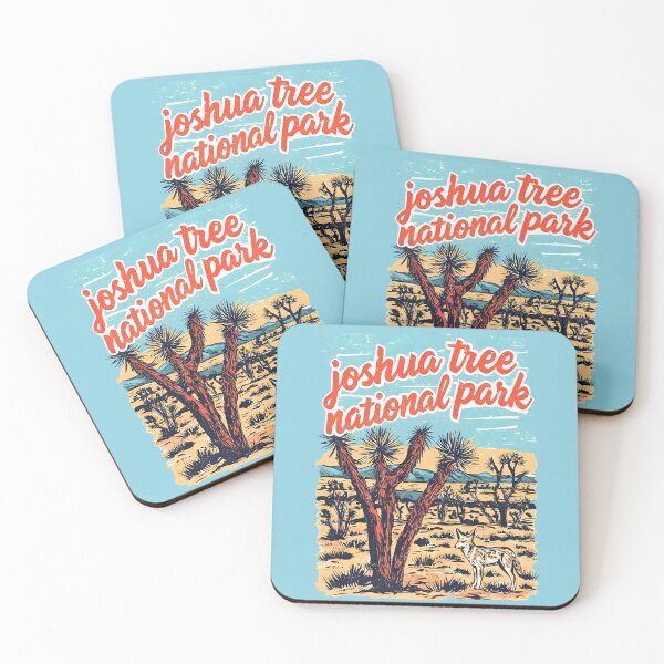 Item preview, Joshua Tree Park California Landscape Cute Coyote Cactus  designed and sold by HowToCanadian.