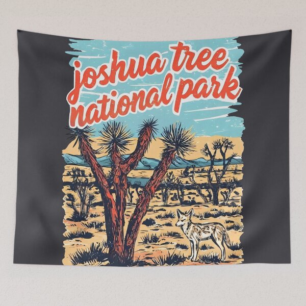 Item preview, Joshua Tree Park California Landscape Cute Coyote Cactus  designed and sold by HowToCanadian.