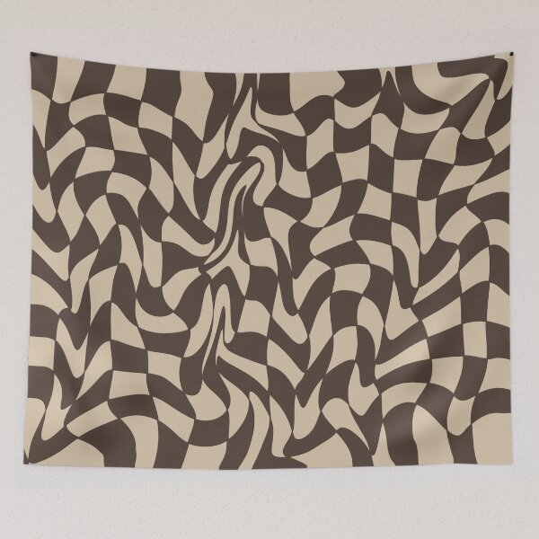 Item preview, Retro Distorted Checkerboard Pattern – Brown Neutral Abstract designed and sold by Barelythere2324.