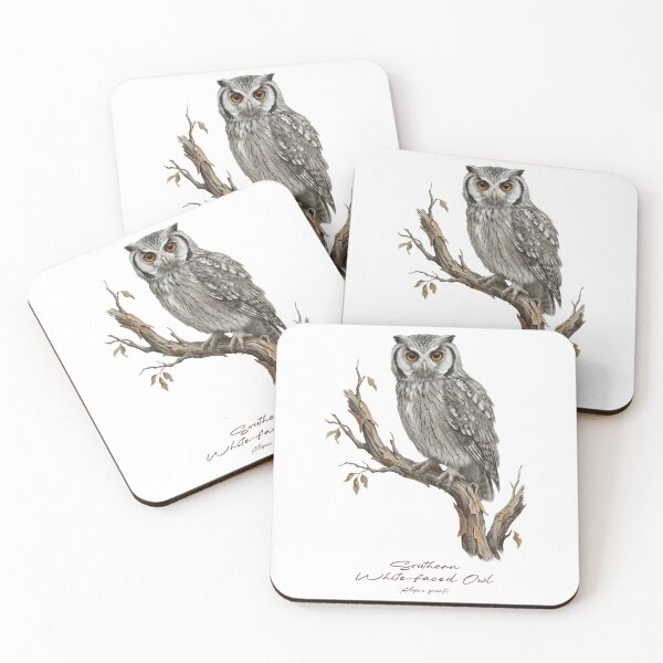 Item preview, Southern White-faced Owl on Rustic Branch designed and sold by Takeda-art.