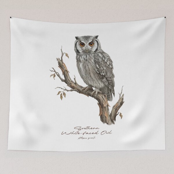 Item preview, Southern White-faced Owl on Rustic Branch designed and sold by Takeda-art.
