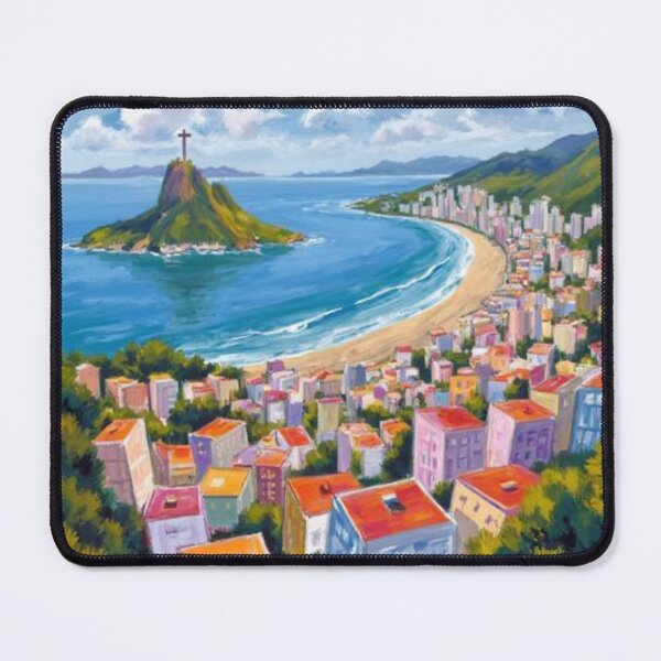 Item preview, Brazil shoreline with cross oil painting designed and sold by cloudzer0000.