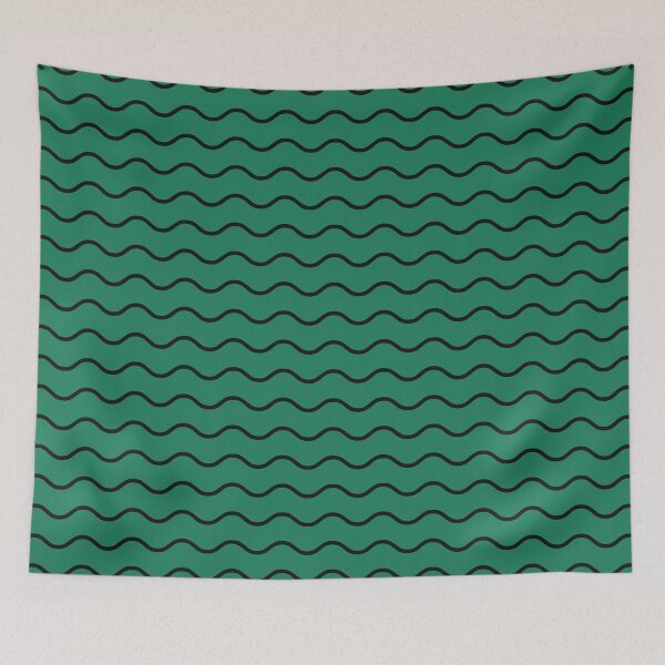Item preview, Green And Black Waves Pattern designed and sold by pattern-archive.