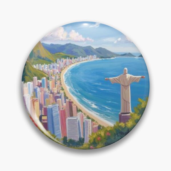 Item preview, Brazil shoreline with Christ the redemer oil painting designed and sold by cloudzer0000.