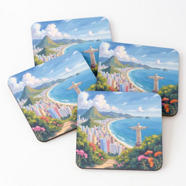 Item preview, Brazil shoreline with Christ the redemer oil painting designed and sold by cloudzer0000.