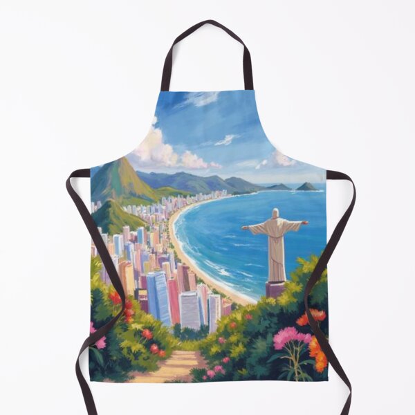 Item preview, Brazil shoreline with Christ the redemer oil painting designed and sold by cloudzer0000.