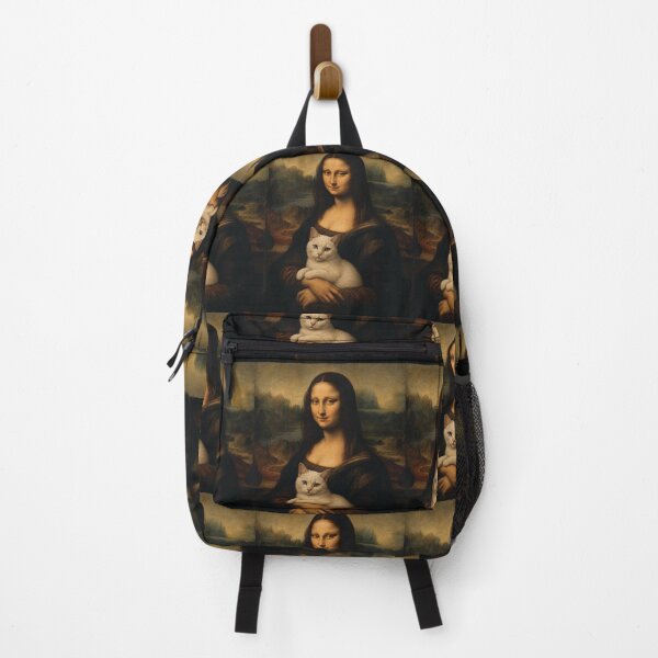 Item preview, Mona Lisa And White Cat Friend - Funny Classical Painting Parody designed and sold by merchxwear.