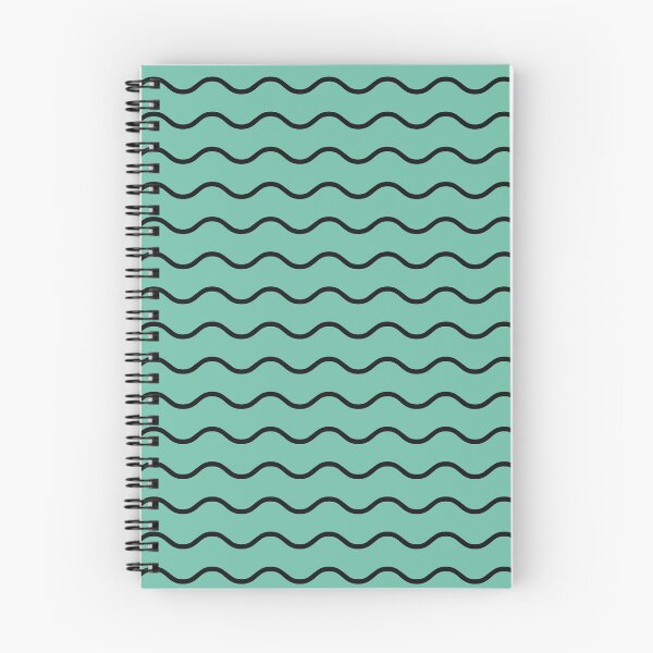 Item preview, Pastel Green And Black Waves Pattern designed and sold by pattern-archive.