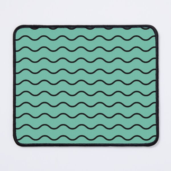 Item preview, Pastel Green And Black Waves Pattern designed and sold by pattern-archive.