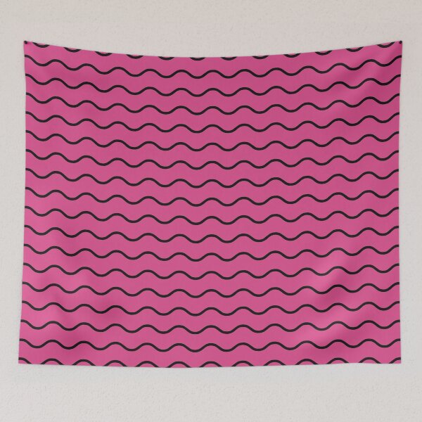 Item preview, Hot Pink And Black Waves Pattern designed and sold by pattern-archive.